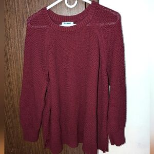Old Navy Burgundy Knit Sweater Oversized XL Women's